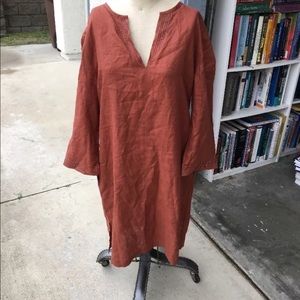 ESCADA Sport Linen Tunic  Dress Embroidery SZ:40